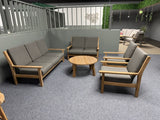 Gartensofa Holz, Gartensofa Teak Naturholz, Breite 180 cm