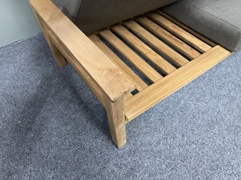 Gartensofa Holz, Gartensofa Teak Naturholz, Breite 124 cm