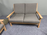 Gartensofa Holz, Gartensofa Teak Naturholz, Breite 124 cm