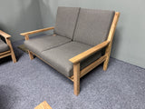 Gartensofa Holz, Gartensofa Teak Naturholz, Breite 124 cm