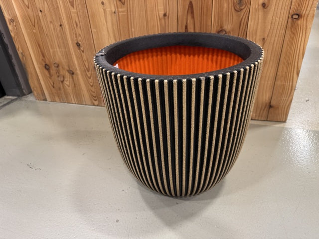 Pflanzen-Übertopf Gold-schwarz, Blumen-Übertopf Gold, Durchmesser 35 cm
