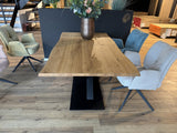 Tisch ausziehbar Tischplatte-Baumkante Eiche, Esstisch ausziehbar Baumkante Eiche massiv, ausziehbarer Tisch Eiche, Länge 200-280 cm