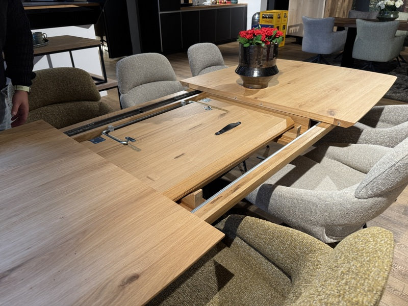 Tisch ausziehbar Eiche, Esstisch ausziehbar Eiche massiv, ausziehbarer Tisch Eiche, Länge 160-220 cm