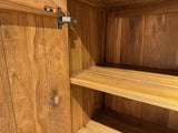 Highboard Wave Holz, Hochschrank Teak-Holz, Breite 180 cm