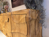 Sideboard Wave Holz, Anrichte Teak-Holz, Breite 200 cm