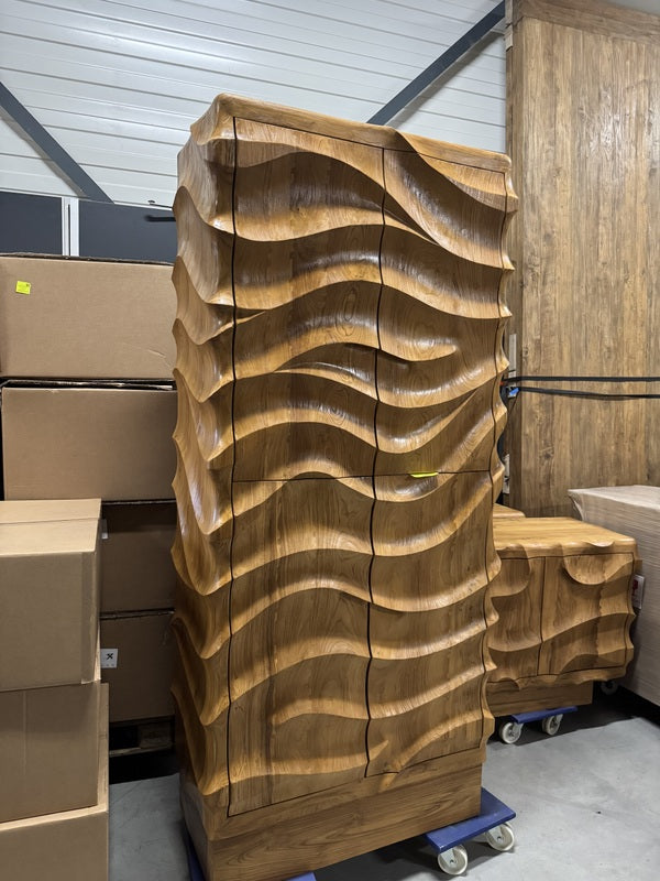 Wohnzimmerschrank Wave Holz, Schrank Holz, Breite 100 cm