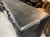 Sideboard schwarz Wave Holz, Anrichte Teak-Holz, Breite 200 cm