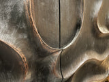 Sideboard schwarz Wave Holz, Anrichte Teak-Holz, Breite 200 cm