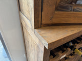Weinschrank Holz, Vitrine Teak-Holz, Breite 90 cm