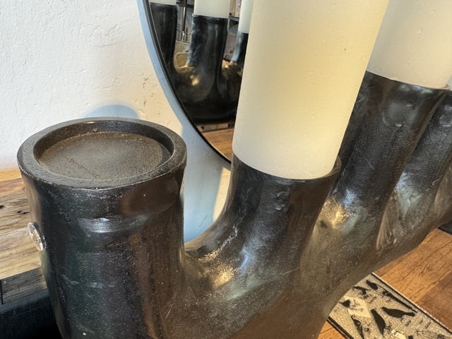Kerzenständer braun-schwarz, Kerzenhalter schwarz Breite 147 cm