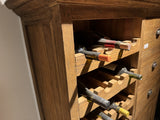 Weinschrank Holz, Highboard Teak-Holz, Höhe 150 cm