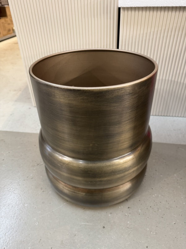 Blumentopf Metall Bronze antik, Pflanzkübel Bronze Metall, Durchmesser 39 cm