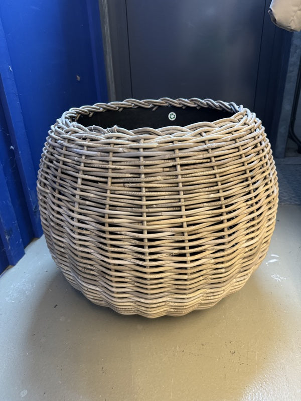 Blumentopf Rattan, Pflanzkübel Rattan, Durchmesser 68 cm