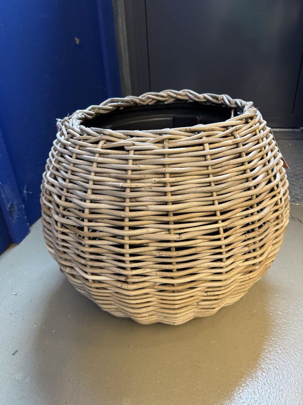 Blumentopf Rattan, Pflanzkübel Rattan,  Durchmesser 57 cm