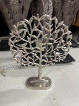 Dekobaum Silber, Baum aus Aluminium Dekoration, Höhe 44 cm