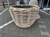 Pflanzkorb Rattan, Pflanztopf Rattan, Blumentopf Rattan, Durchmesser 80 cm