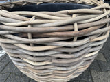 Pflanzkorb Rattan, Pflanztopf Rattan, Blumentopf Rattan, Durchmesser 80 cm