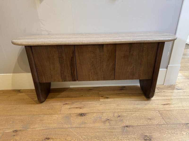 Sideboard Travertin-Stein, Konsole braun, Breite 170 cm