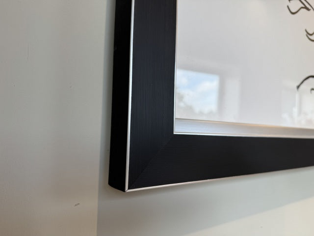 Wandbild schwarz-weiß-Silber, Bild schwarz-weiß, Maße 100x100 cm