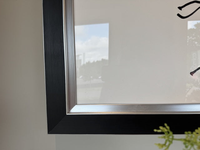 Wandbild schwarz-weiß-Silber, Bild schwarz-weiß, Maße 100x100 cm