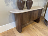 Sideboard Travertin-Stein, Konsole braun, Breite 140 cm