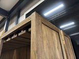 Weinschrank Holz Teak rustikal Landhaus, Weinregal Teak Landhaus, Breite 180 cm