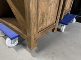 Weinschrank Holz Teak rustikal Landhaus, Weinregal Teak Landhaus, Breite 180 cm