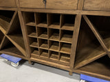 Weinschrank Holz Teak rustikal Landhaus, Weinregal Teak Landhaus, Breite 180 cm