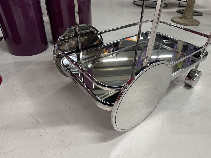 Servierwagen Silber,  Barwagen Silber, Breite 82 cm