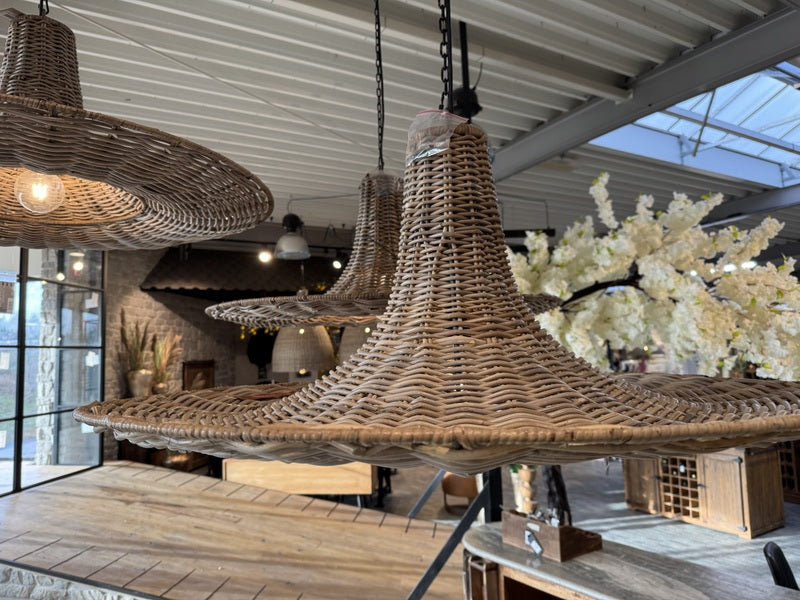 Hängeleuchte Rattan, Pendelleuchte Rattan, Durchmesser 100 cm