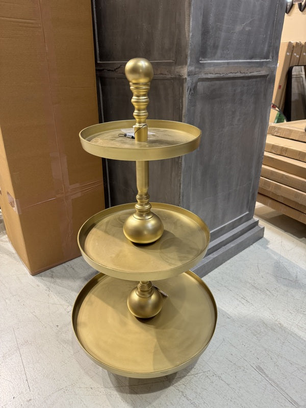 Etagere Gold matt,  Etagere Höhe 90 cm