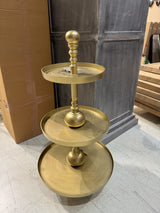 Etagere Gold matt,  Etagere Höhe 90 cm