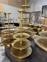 Etagere Gold matt,  Etagere Höhe 138 cm