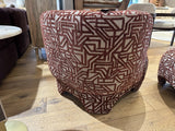 Sessel mit Hocker,  Sessel bordeaux rot, Breite 81 cm