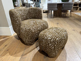 Sessel mit Hocker,  Sessel mit Muster Bronze-beige, Breite 81 cm