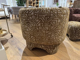 Sessel mit Hocker,  Sessel mit Muster Bronze-beige, Breite 81 cm