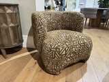 Sessel mit Hocker,  Sessel mit Muster Bronze-beige, Breite 81 cm