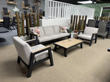 Lounge anthrazit, Lounge Set ein Gartensofa, zwei Gartensessel, ein Gartencouchtisch