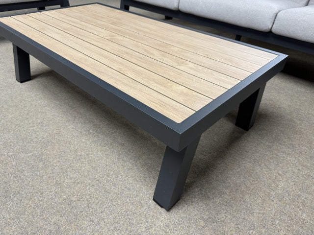 Lounge anthrazit, Lounge Set ein Gartensofa, zwei Gartensessel, ein Gartencouchtisch