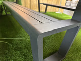 Picknick-Sitzgruppe anthrazit, Picknicktisch mit Sitzbank Metall