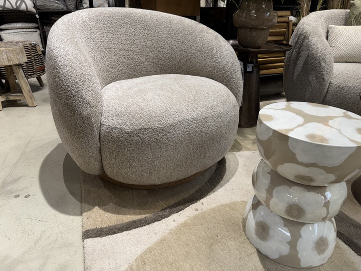 Sessel grau-beige, drehbarer Sessel, Breite 87 cm