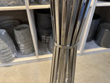 Stehlampe Silber, Stehleuchte mit Lampenschirm schwarz, Höhe 180 cm