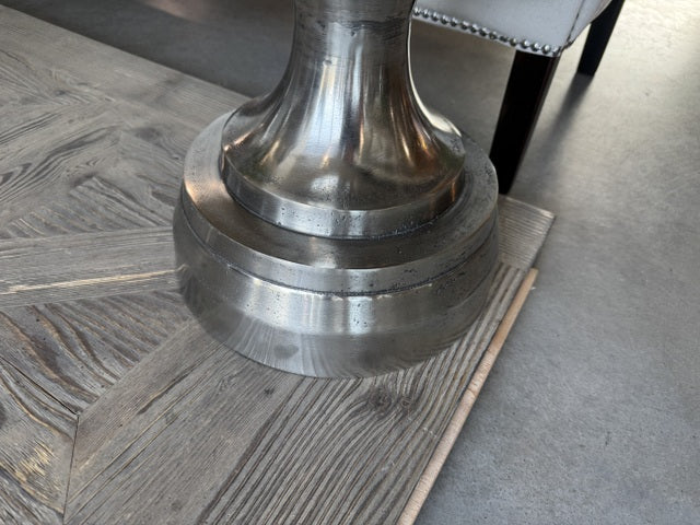 Bodenvase Silber Metall, Vase Aluminium,&nbsp; Höhe 90 cm