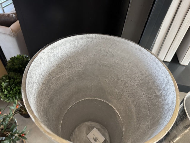 Bodenvase Silber Metall, Vase Aluminium, Höhe 135 cm