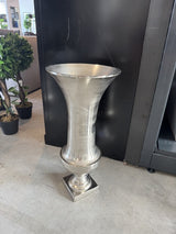 Vase Silber Metall, Vase Aluminium,&nbsp; Höhe 61 cm