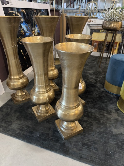 Bodenvase Gold, Bodenvase Metall groß, Vase Gold, Höhe 97 cm