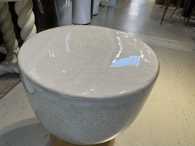 Beistelltisch beige braun, Beistelltisch Keramik, Durchmesser 28 cm