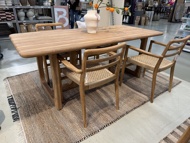 Gartentisch Teak Naturholz, Tisch Holz, Länge 200 cm