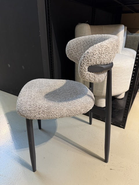 Stuhl taupe, Stuhl Metallgestell schwarz