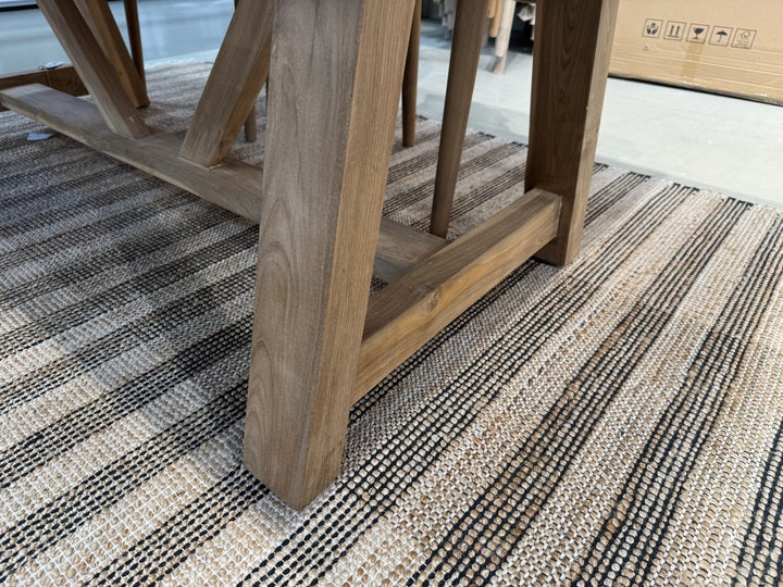 Gartentisch Teak Naturholz, Esstisch Holz Teak, Länge 200 cm